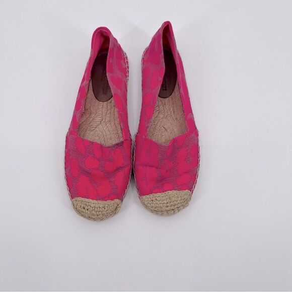 Juicy Couture Flats Canvas Espadrille Neon Pink Size 6 - Picture 2 of 8